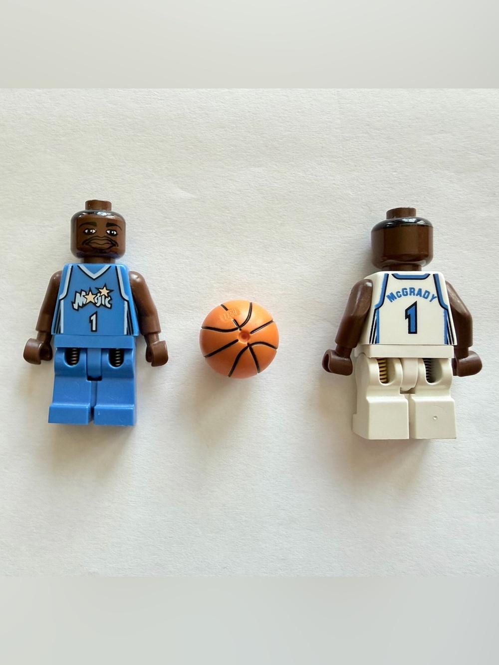 LEGO NBA #1 Tracy McGrady Minifigures Orlando Home and Away Uniforms with Ball